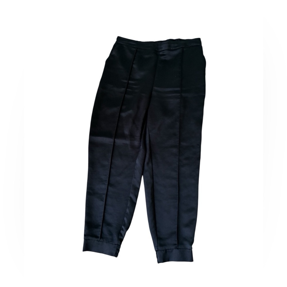 Express black satin joggers